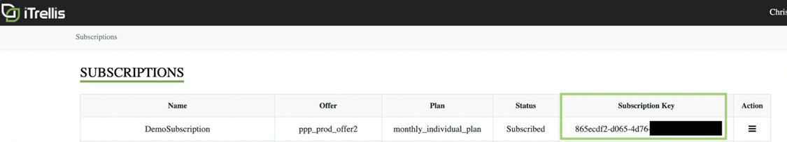 Subscription key